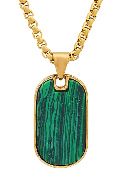 Shop Hmy Jewelry Simulated Malachite Pendant Necklace In Gold/green