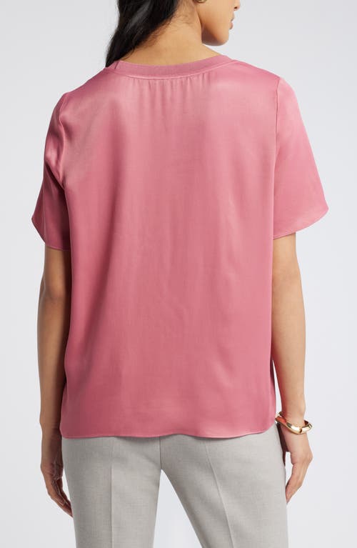 Shop Nordstrom Woven Pocket T-shirt In Pink Mauve