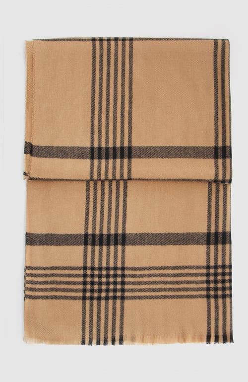 Shop Belle & Bloom Panorama Check Scarf In Camel