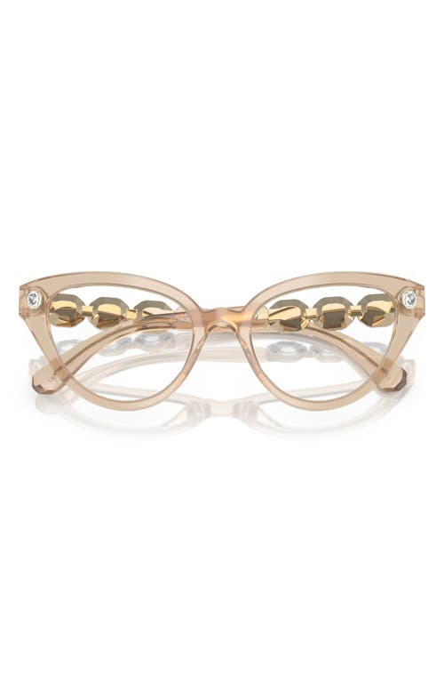 Swarovski 53mm Cat Eye Optical Glasses In Beige