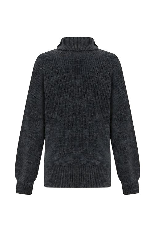 Shop Nocturne Turtleneck Sweater In Charcoal