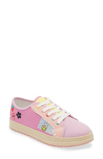 Steve Madden Kids' Maples Patchwork Sneaker In Pink Pastel Multi