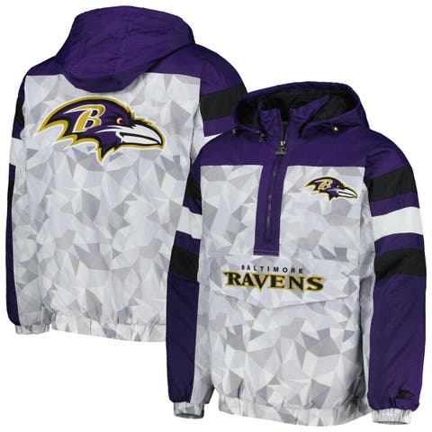 Men's Minnesota Vikings Starter Black Thursday Night Gridiron Reflective  Stripe Half-Zip Hooded Jacket