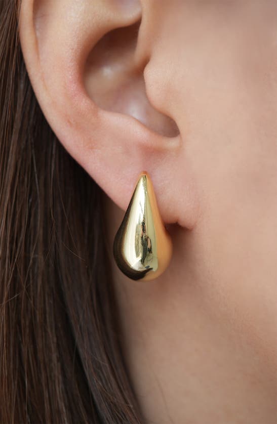 Shop Argento Vivo Sterling Silver Teardrop Stud Earring In Gold