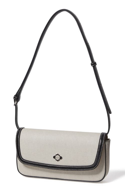 Oryany Moroccan Denim Print Leather Crossbody Phone Wallet In Vanilla Cream