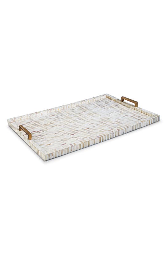 REGINA ANDREW MULTICOLOR BONE & BRASS TRAY,20-1039