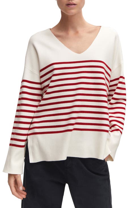 Largemouth Women's Long Sleeve Striped Shirt Red/White : :  Clothing, Shoes & Accessories