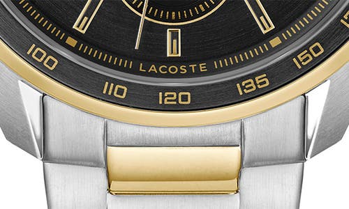 Lacoste Men's Boston Chronograph Two-tone Stainless Steel Bracelet Watch 42mm In Two Tone/black