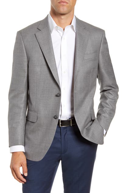 Peter Millar Flynn Classic Fit Solid Wool Sport Coat In Grey | ModeSens