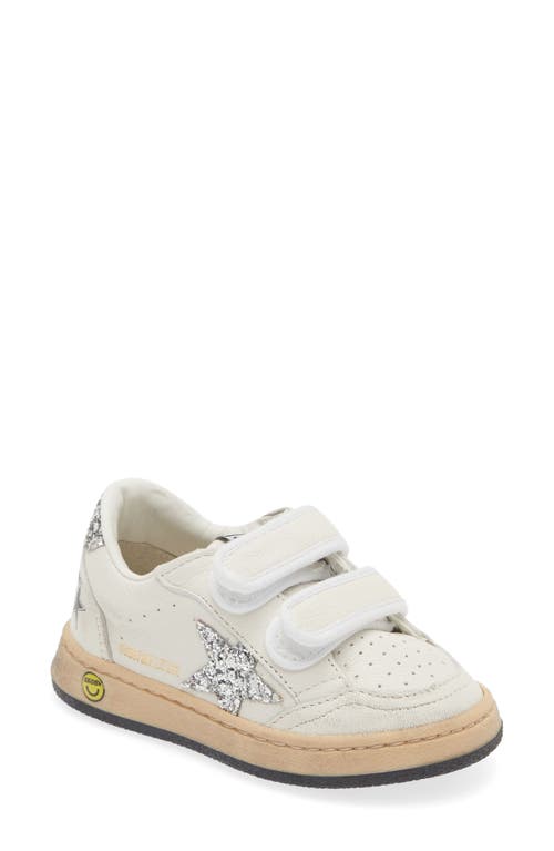 Golden Goose Kids' Ball Star Sneaker In White/silver