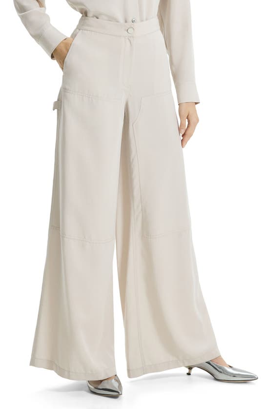 Shop Theory Wide Leg Cargo Pants In New Sand