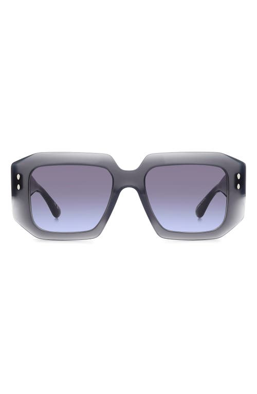 53mm Gradient Square Sunglasses in Grey/Grey Shaded Blue