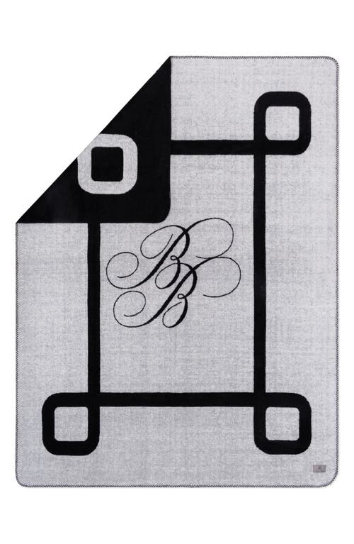 Brooks Brothers Bb Monogram Throw Blanket In Black