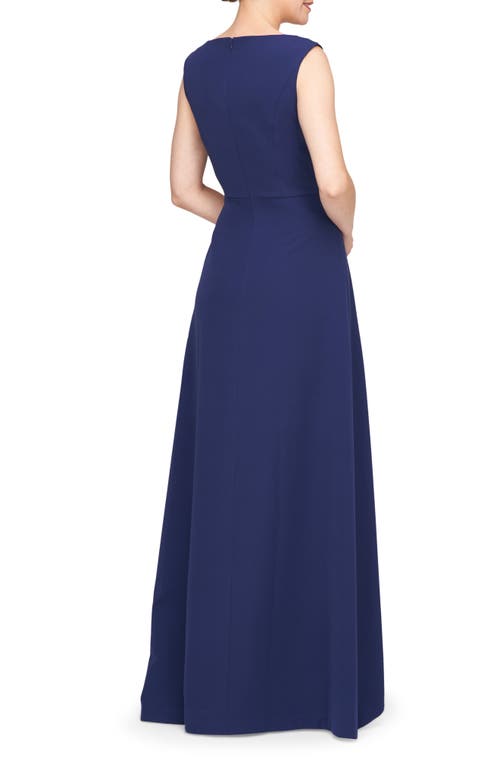 Shop Kay Unger Yara Gown In Dark Indigo