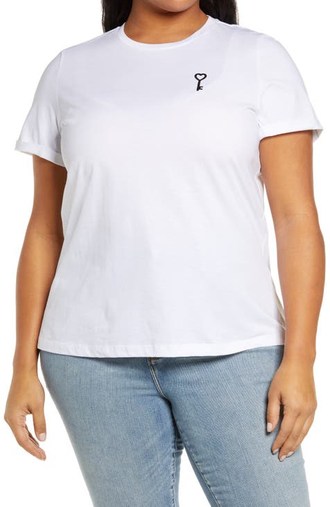 Elas Heart Key Cotton T-Shirt (Plus)