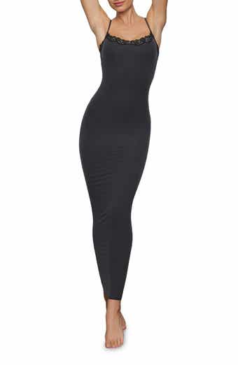 Womens Skims black Fits Everybody Lace-Trim Slip Dress