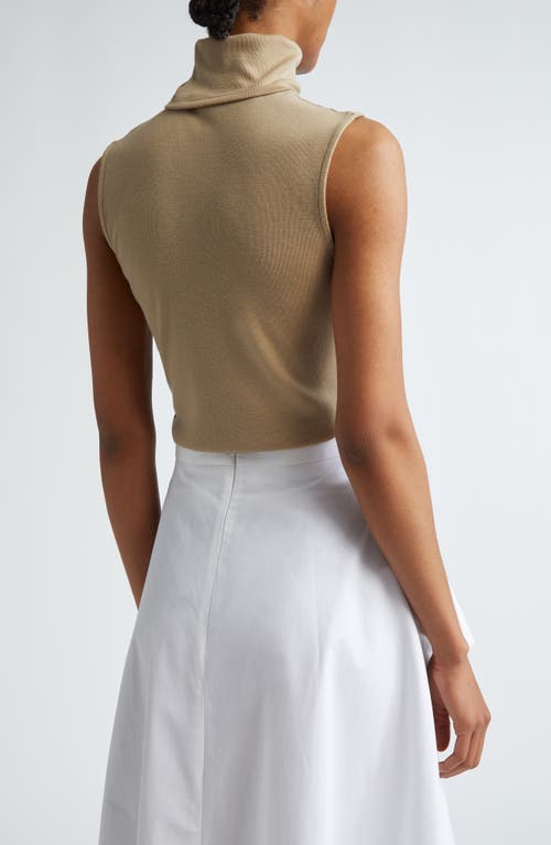 Shop Rohe Róhe Turtleneck Fine Merino Wool Shell In Oat Beige