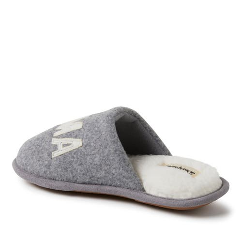 Dearfoams Carley Mama Bear Mom Scuff Slipper In Light Heather Grey