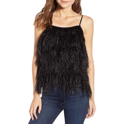 Chelsea28 Feather Camisole, Black