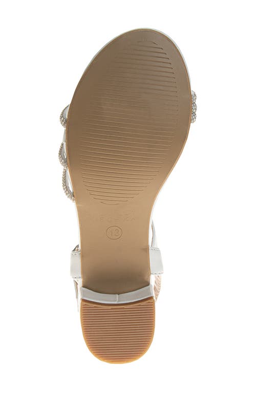 Badgley Mischka Collection Kids' Rhinestone Sandal In White