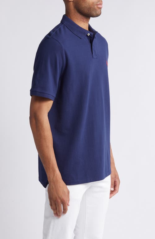 Shop Polo Ralph Lauren Cotton Piqué Polo In Newport Navy