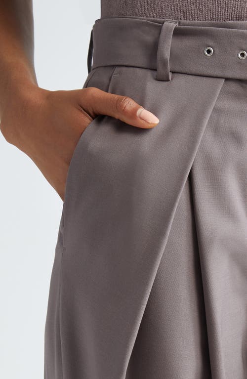 Eleventy Pleated Stretch Wool Belted Pants In Viola