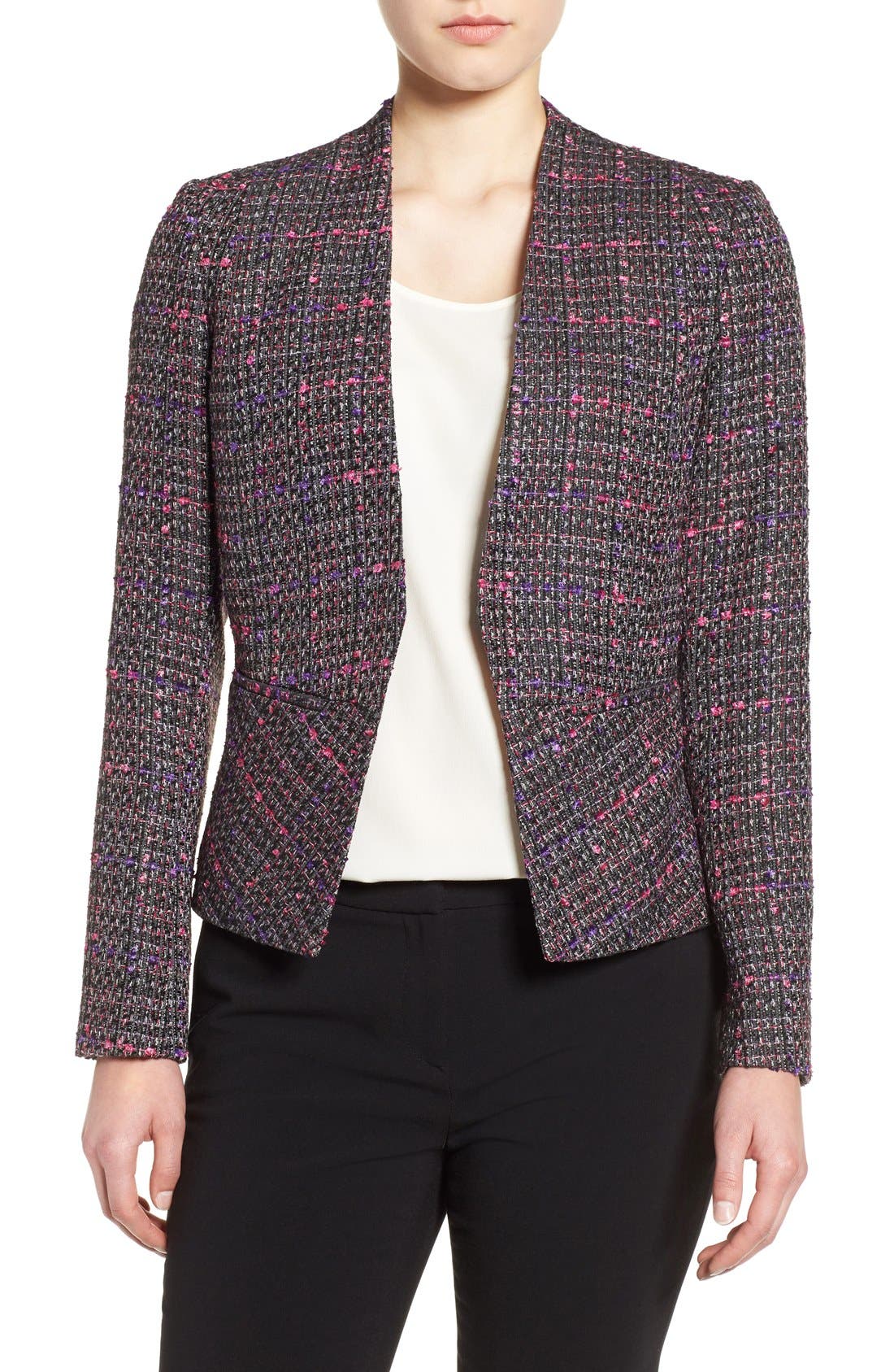 Halogen® Structured Tweed Jacket (Regular & Petite) | Nordstrom