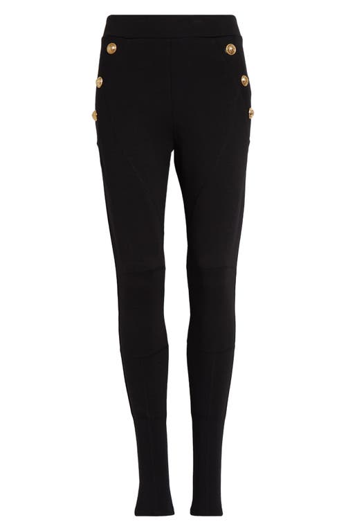 Balmain 6-button Leggings In 0pa Black