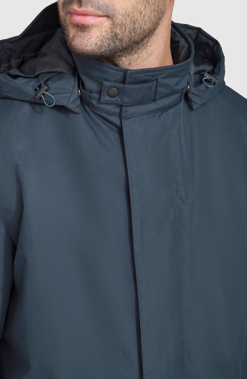 Cole Haan Signature Hooded Raincoat In Navy