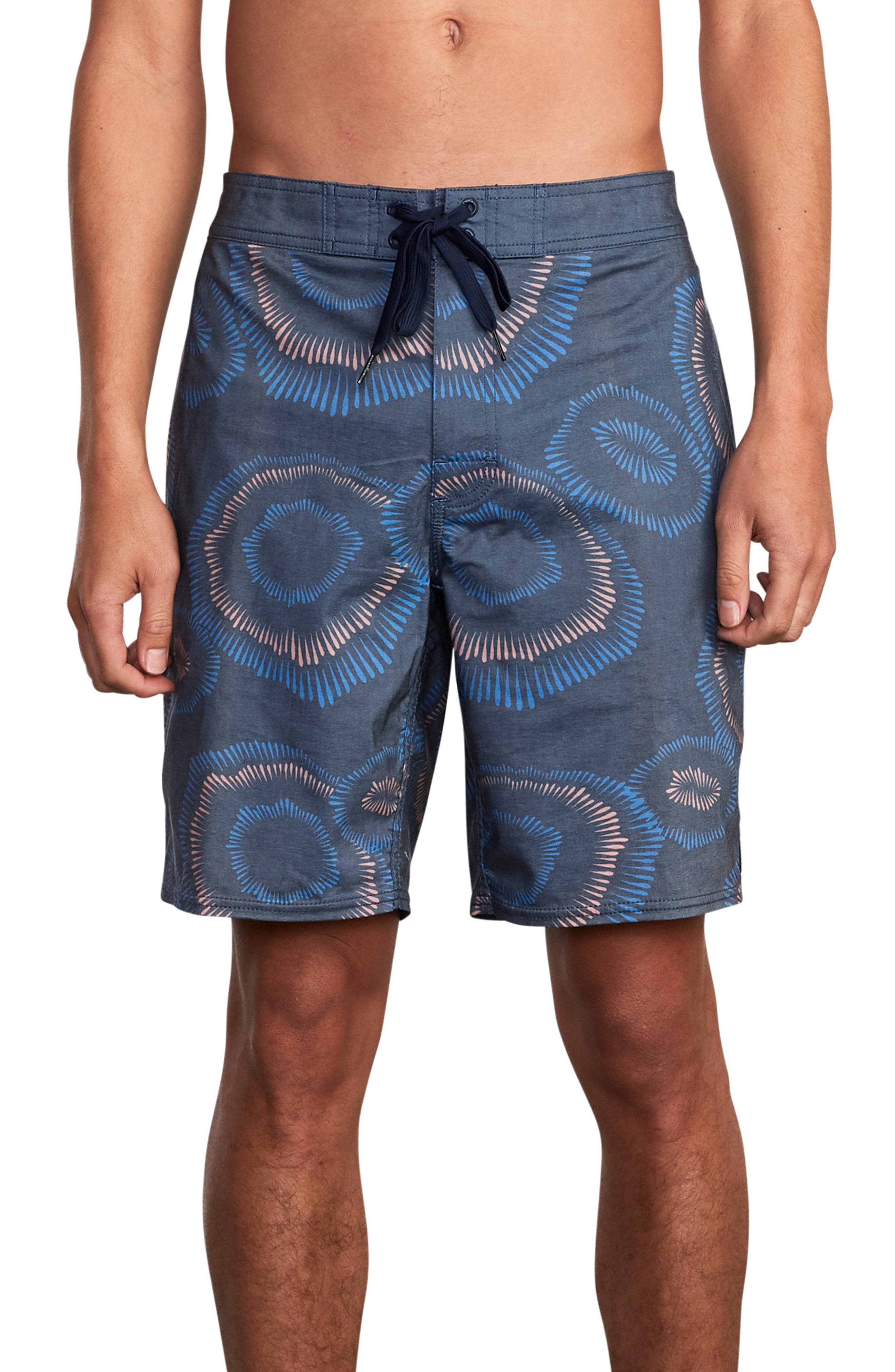 Rvca Whitehead Flicker Board Shorts, Blue