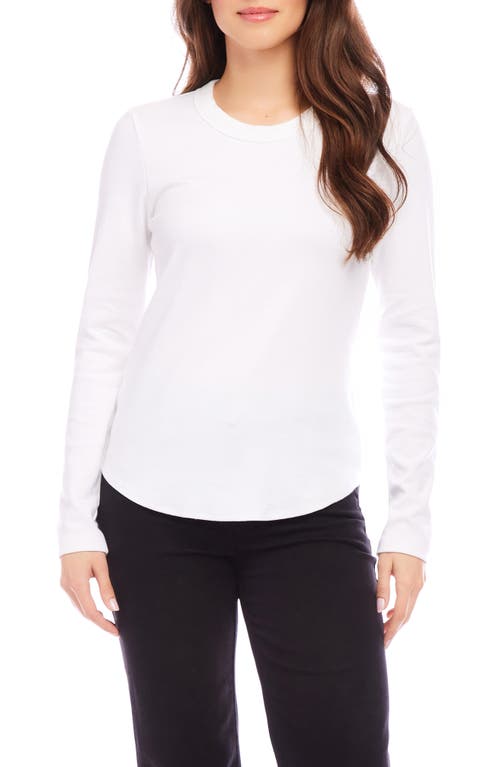 Shop Karen Kane Long Sleeve T-shirt In Off White