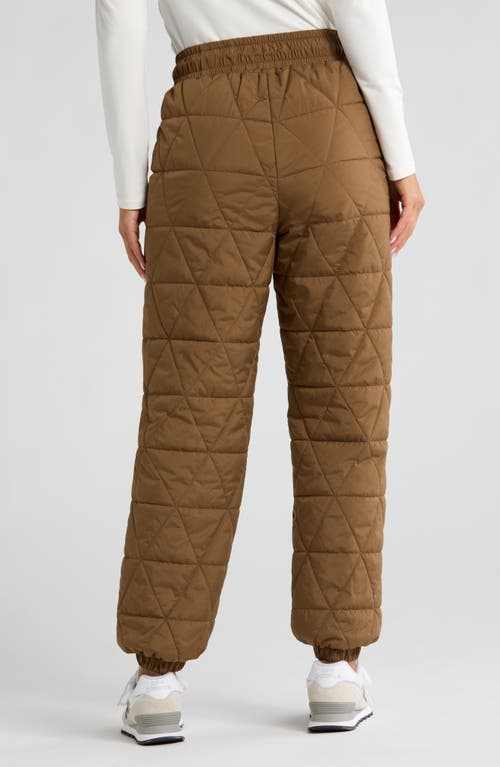 Shop Zella Recycled Polyester Quilted Pants In Brown Teak