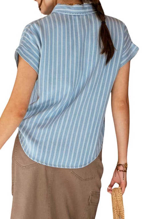 Shop Blu Pepper Stripe Button-up Shirt In Denim