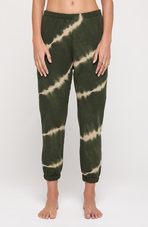 Spiritual Gangster Luna Tie Dye Cotton & Modal Sweatpants Loden at Nordstrom,