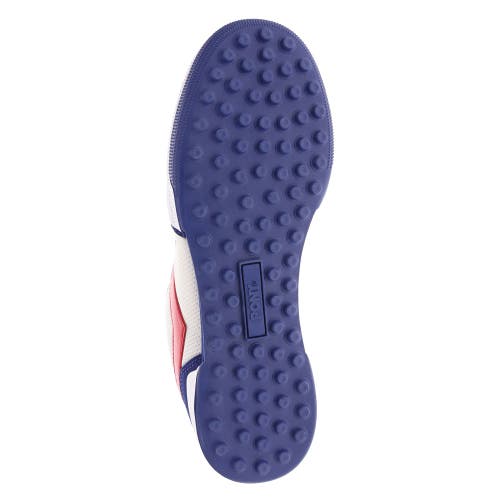 Pony Mens Linebacker Archive Genuine Leather And Mesh Premium Lace Up Athletic Sneaker Shoe In White/blue/red