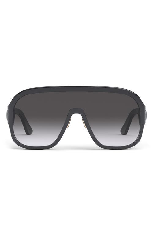 'DiorBobbySport M1U 00mm Shield Sunglasses in Shiny Black /Gradient Smoke at Nordstrom