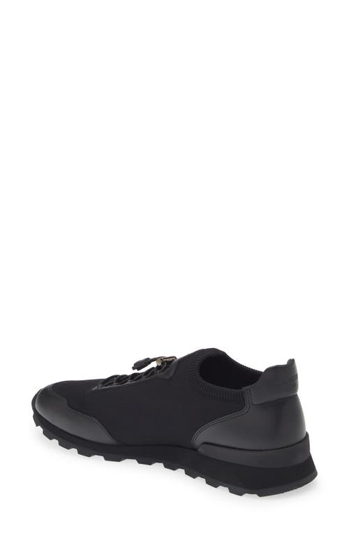 Shop Jm Weston On My Way Knit Sneaker In Black/black