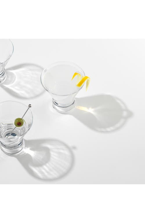 Joyjolt Afina Set Of 12 Stemless Martini Glasses In Clear