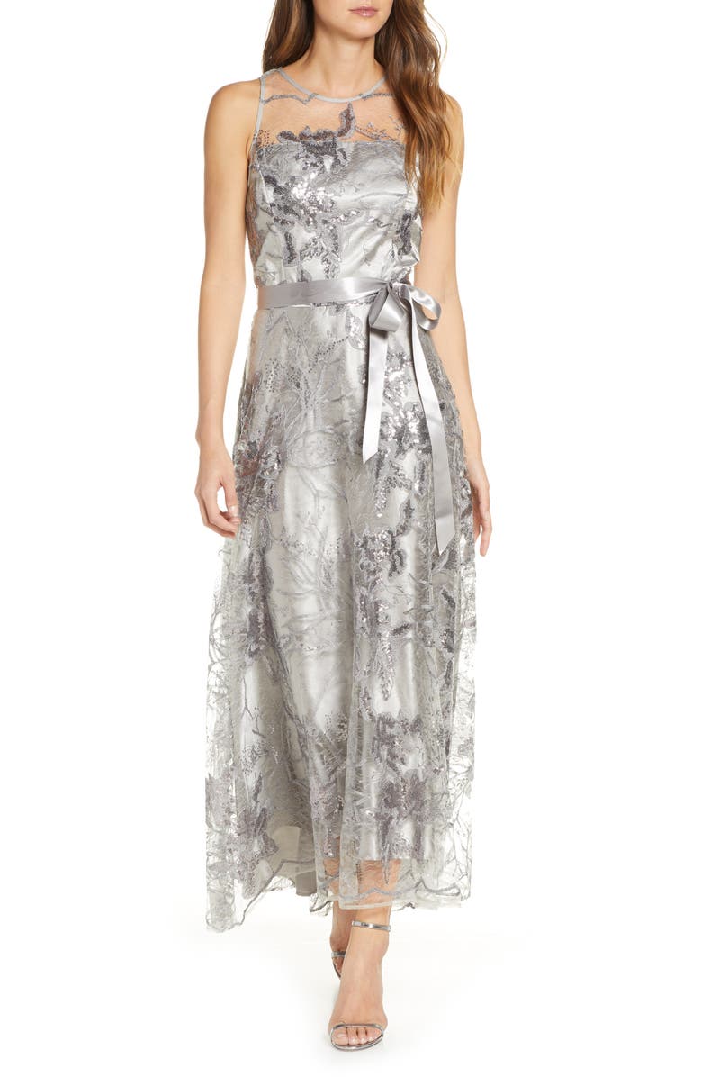 Tahari Sequin Embroidered High/Low Gown | Nordstrom