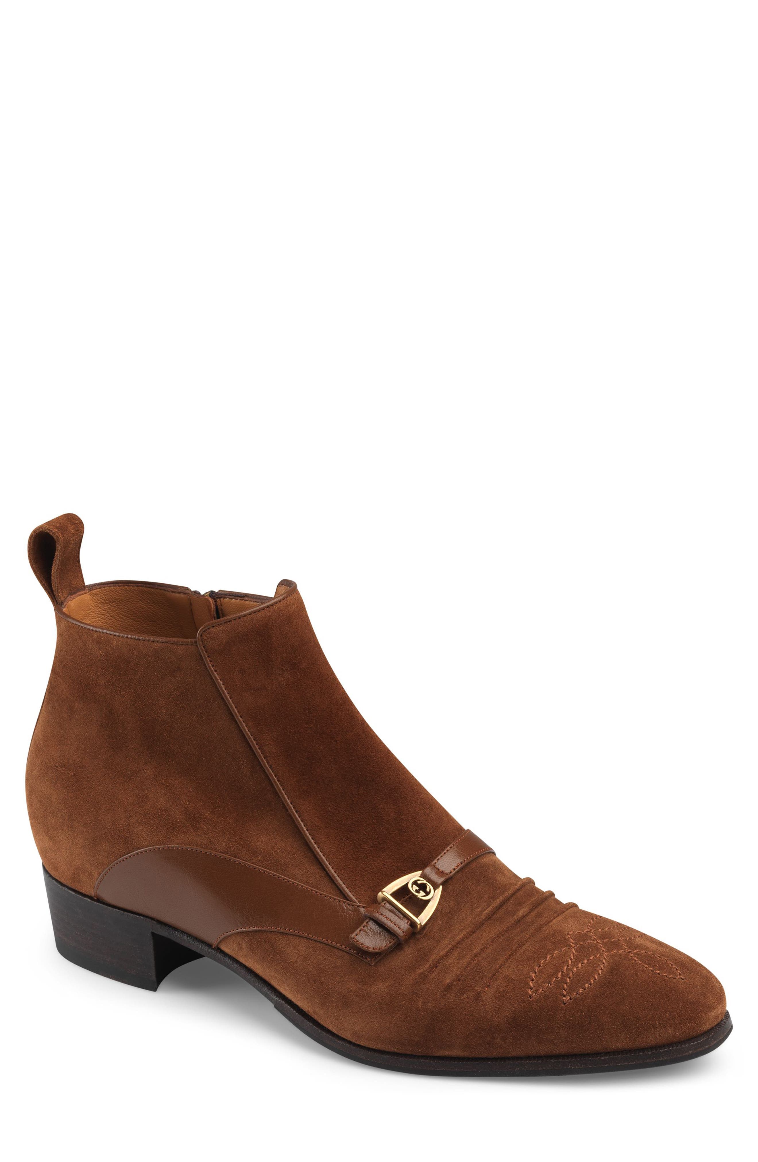 gucci suede boots mens