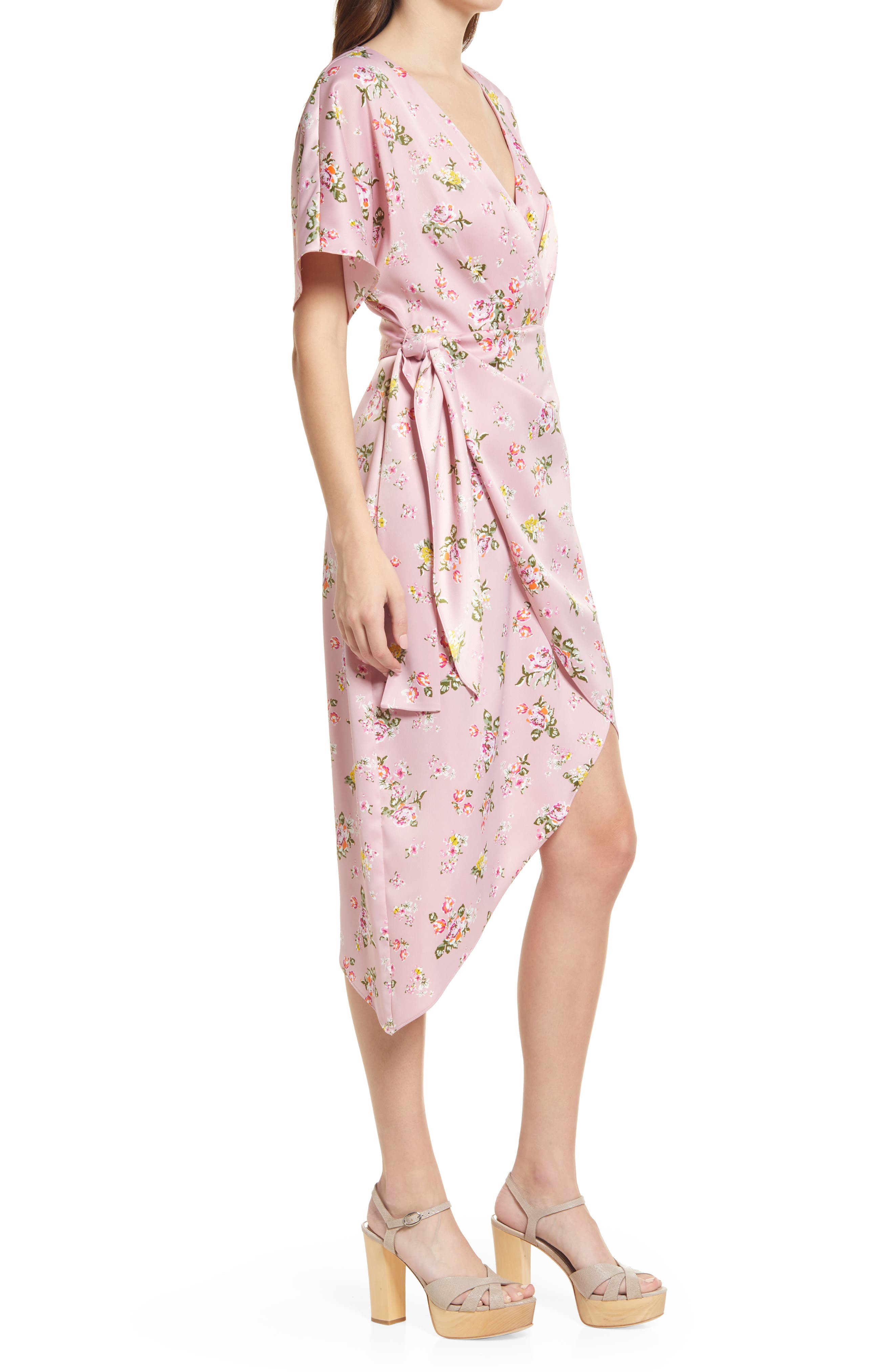 charles henry floral wrap dress