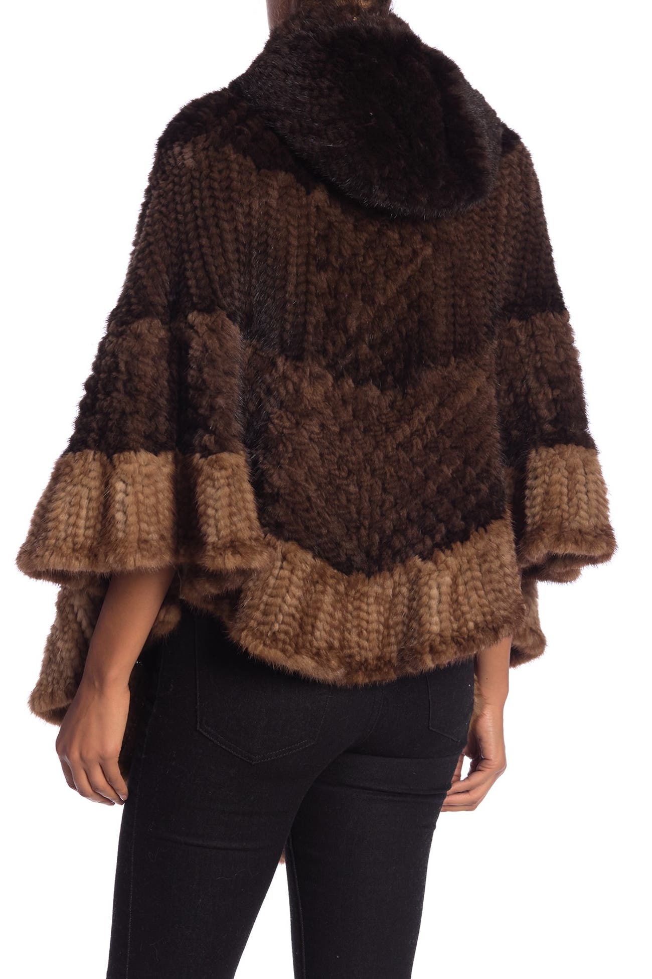 La Fiorentina | Genuine Mink Fur Pompom Poncho | Nordstrom Rack