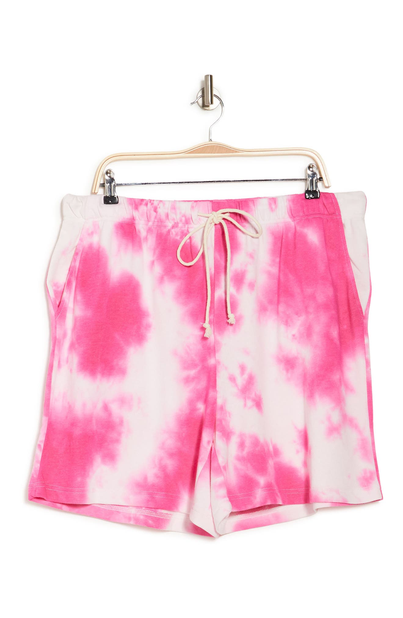 Melloday Tie Dye Print Shorts In Hot Pink