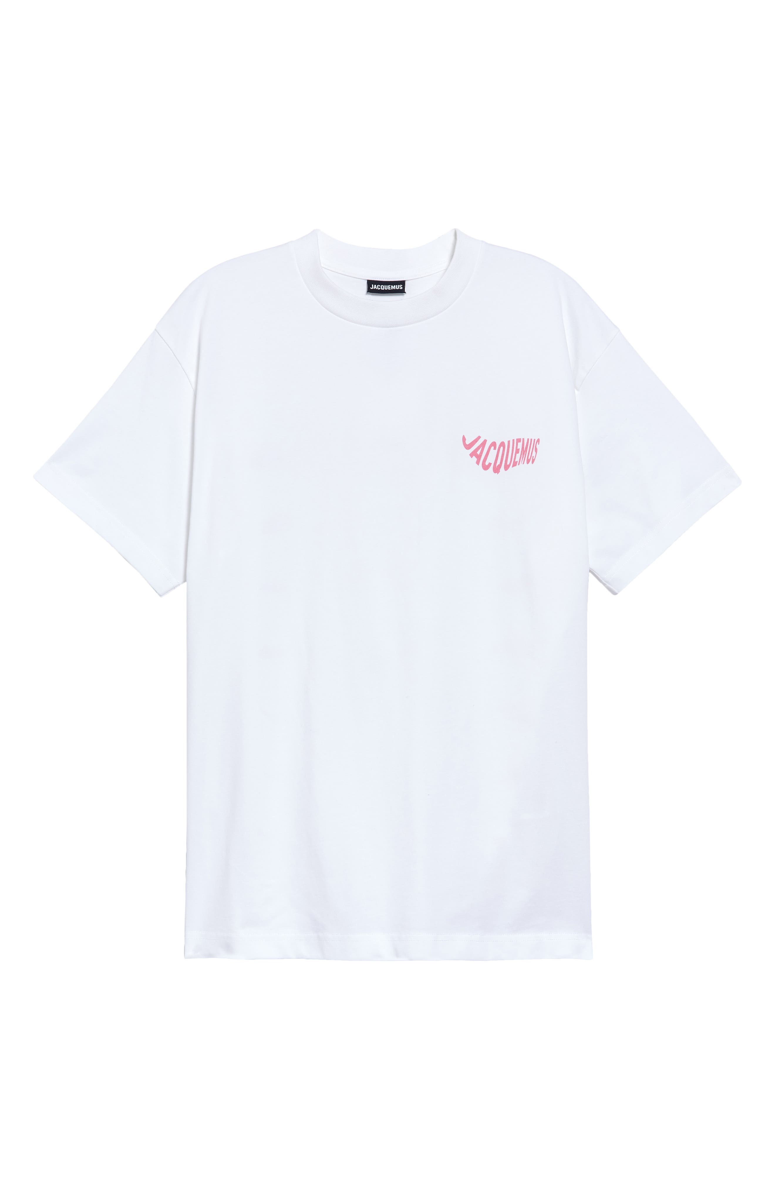 Jacquemus Le T-Shirt Vague Cotton Logo Tee in Print Logo Wave White at Nordstrom, Size Medium