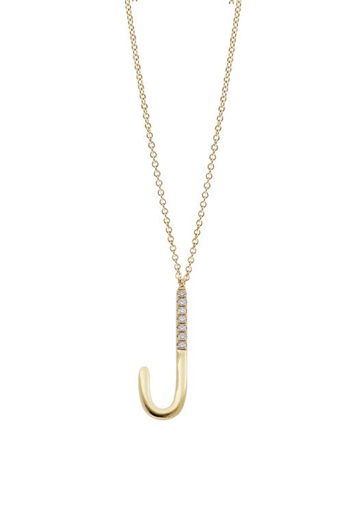 Bony Levy Diamond Initial Pendant Necklace in Yellow Gold-J at Nordstrom, Size 18