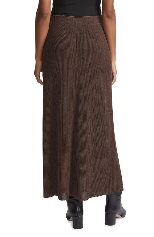 Lafayette 148 Finespun Voile Sunburst Ribbed Skirt In Wood Metallic