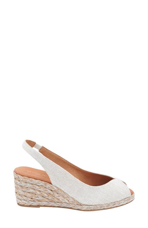 Shop Andre Assous André Assous Audrey Slingback Peep Toe Espadrille Wedge Sandal In White/silver