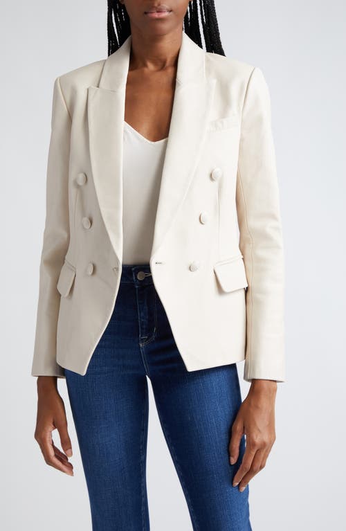 L'AGENCE Kenzie Double Breasted Blazer in Champagne at Nordstrom, Size 10