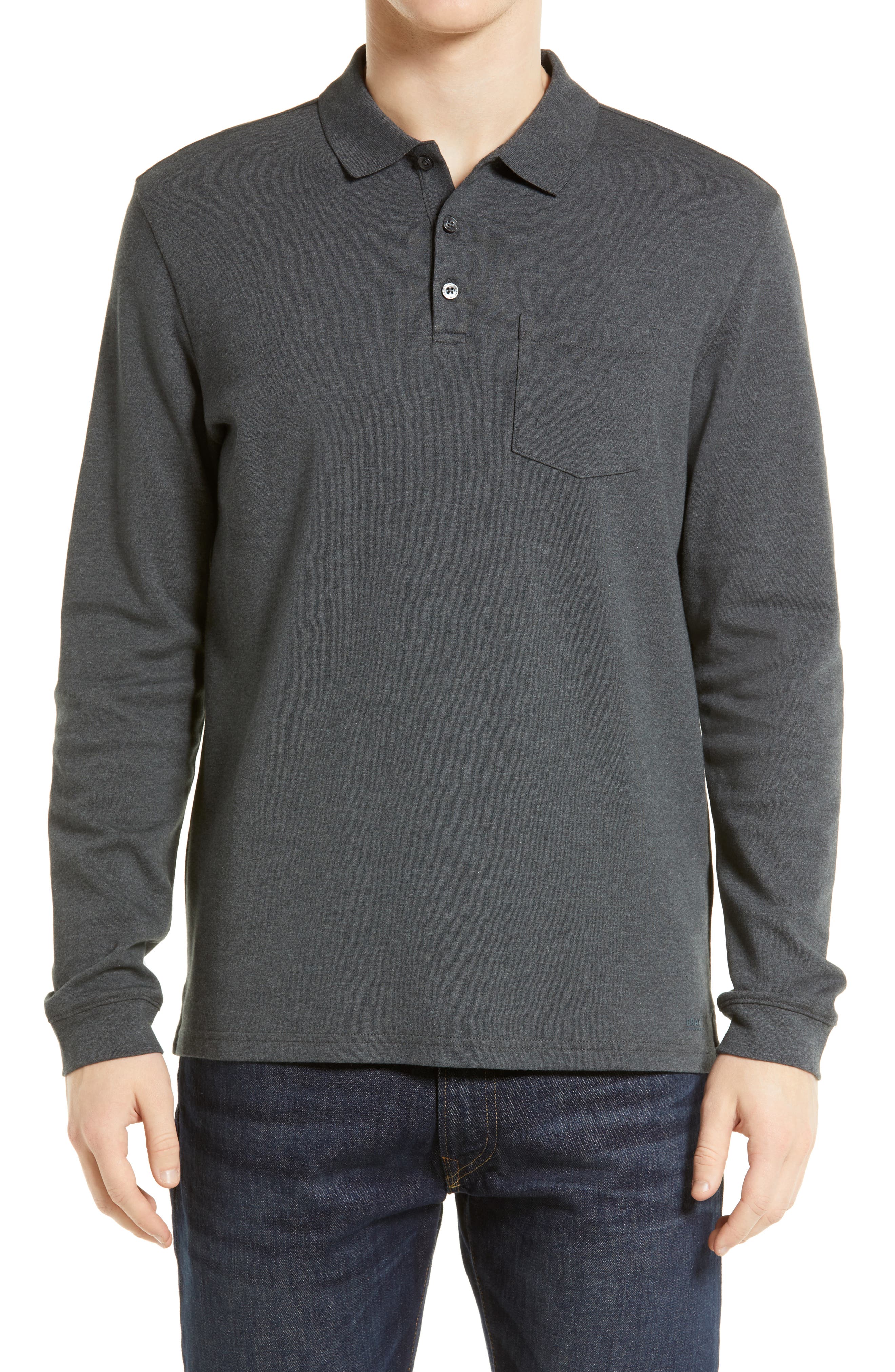 long sleeve cotton polo shirts mens