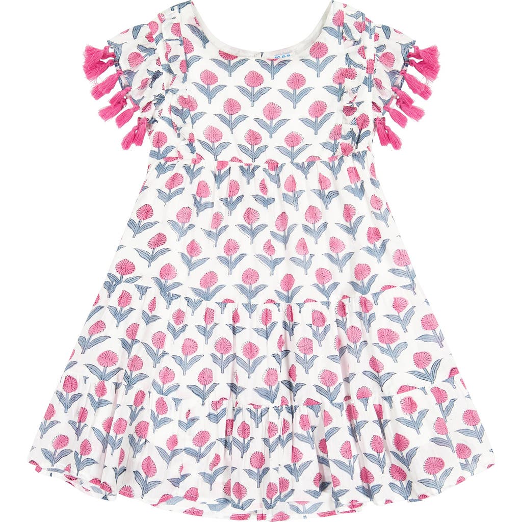 Mer St. Barth Sophie Tassel Dress In Pink Flower
